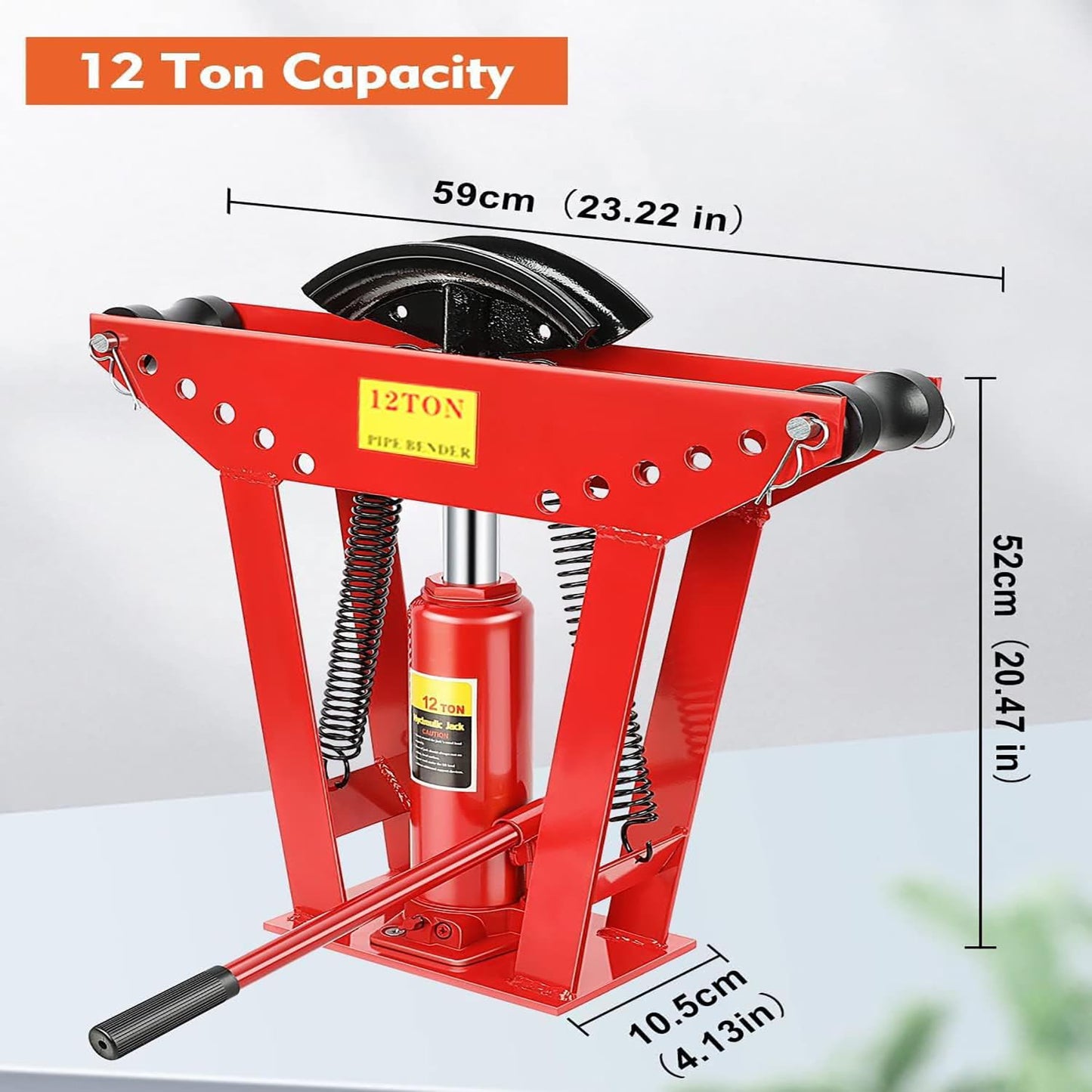 Hydraulic Pipe Bender, 12 Ton Manual Copper Tube Bender 90°-180° Bending Adjustable tubing bender hydraulic with 6 Dies(1/2",3/4",1",1-1/4",1-1/2",2") for Steel Iron Metal Ratcheting