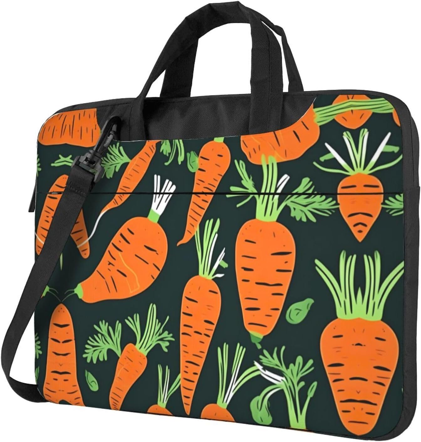 JIPOFD seamless Happy carrot pattern Print Structured Laptop Bag Oxford Cloth Briefcase Padded Shoulder Case with Front