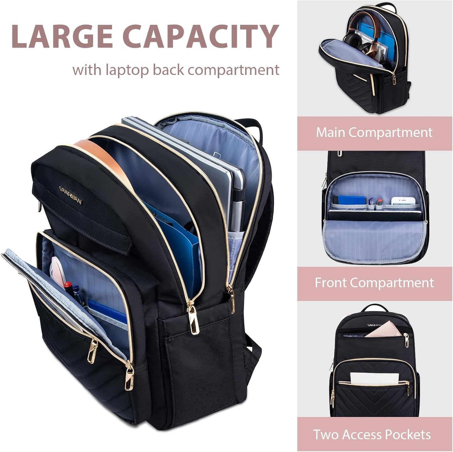 Backpack Backpack Backpack VANKEAN Laptop for Women, Laptop Computer Bag Travel Purse,Waterproof Work Business College