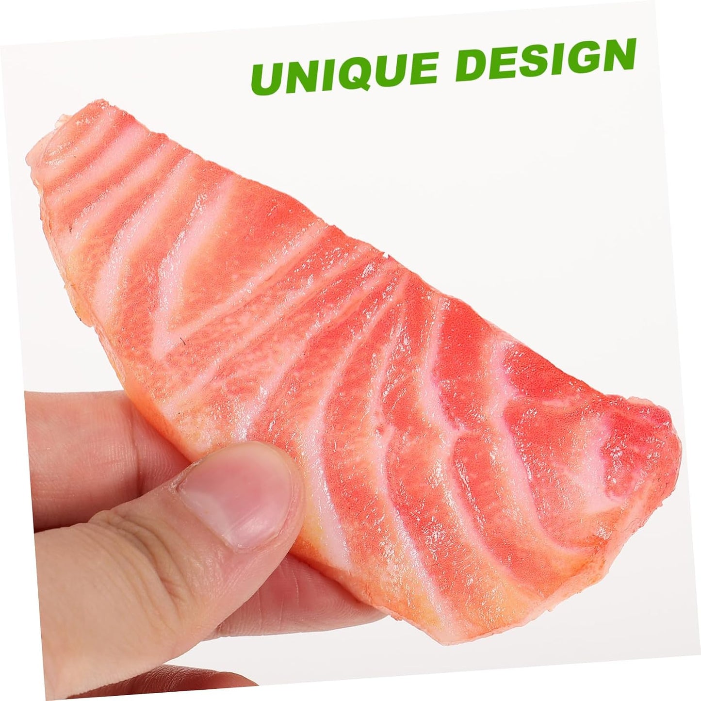 KESYOO Lifelike Salmon Slice Model Realistic Simulation Fish Decoration for Photography Props Early Education Food