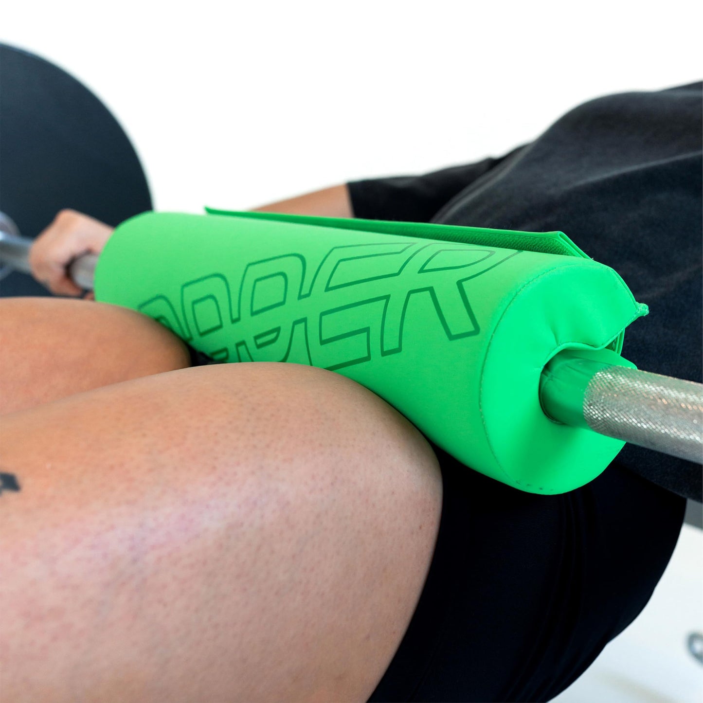 UPPPER Barbell Pad for Hip Thrusts and Glute Bridges - 1.5” Thick Foam for Comfort and Support, Secure Hook-and-Loop Closure - Fits Olympic & Standard Bars | Premium Fitness Gear (Neon Green)