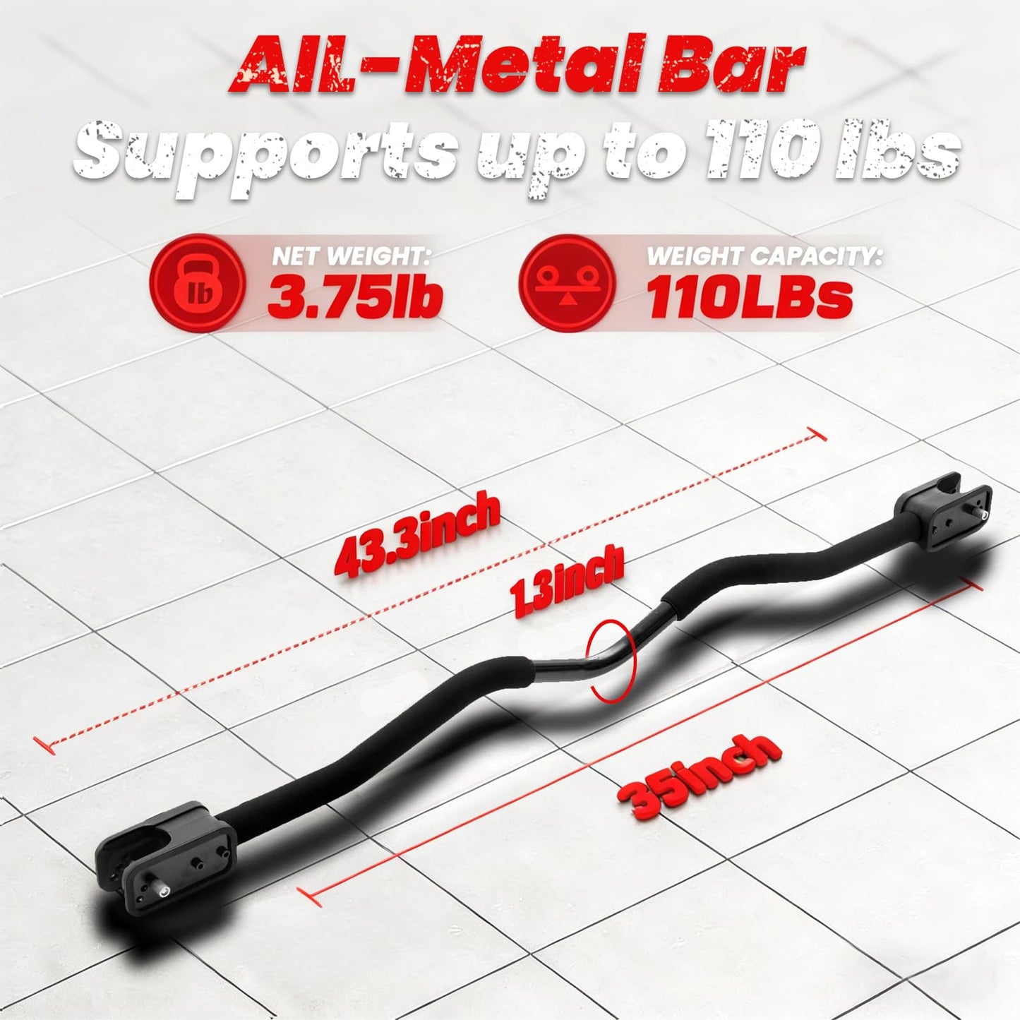 MARCHMARS Dumbbell Barbell Converter Bar, Adjustable Barbell Bar for Home Gym, Compatible with Most Dumbbells, All-Metal Dumbbell to Barbell Converter for Weight Lifting and Strength Training