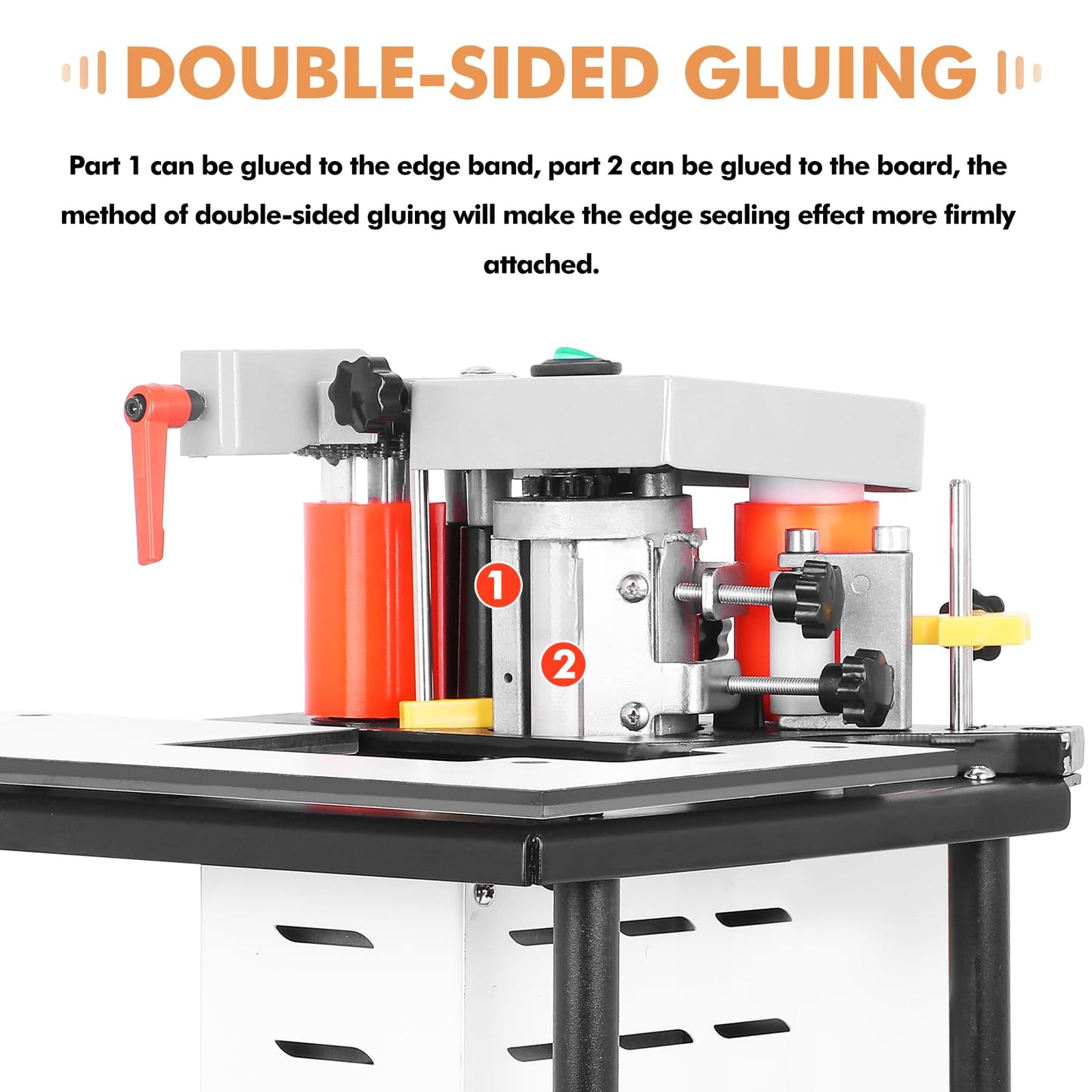 YUCHENGTECH Edge Bander Banding Machine Portable Edge Banding Machine Curve & Straight Sealing With Adjustable Speed Double-Side Gluing (110V, Adjustable speed)