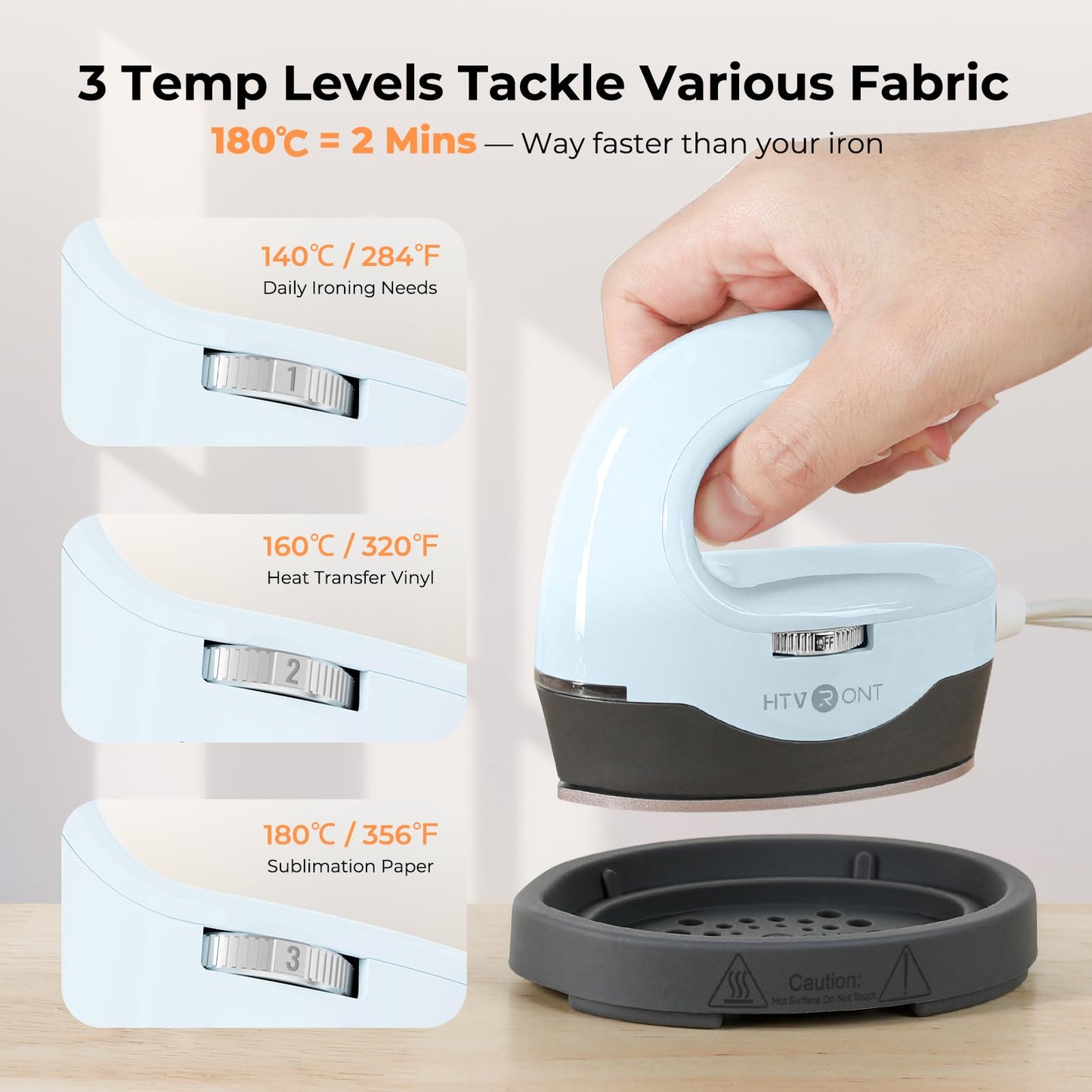 HTVRONT Auto Tumbler Heat Press Machine White + Heat Press H1 Mini Heat Press Machine Bubble Blue