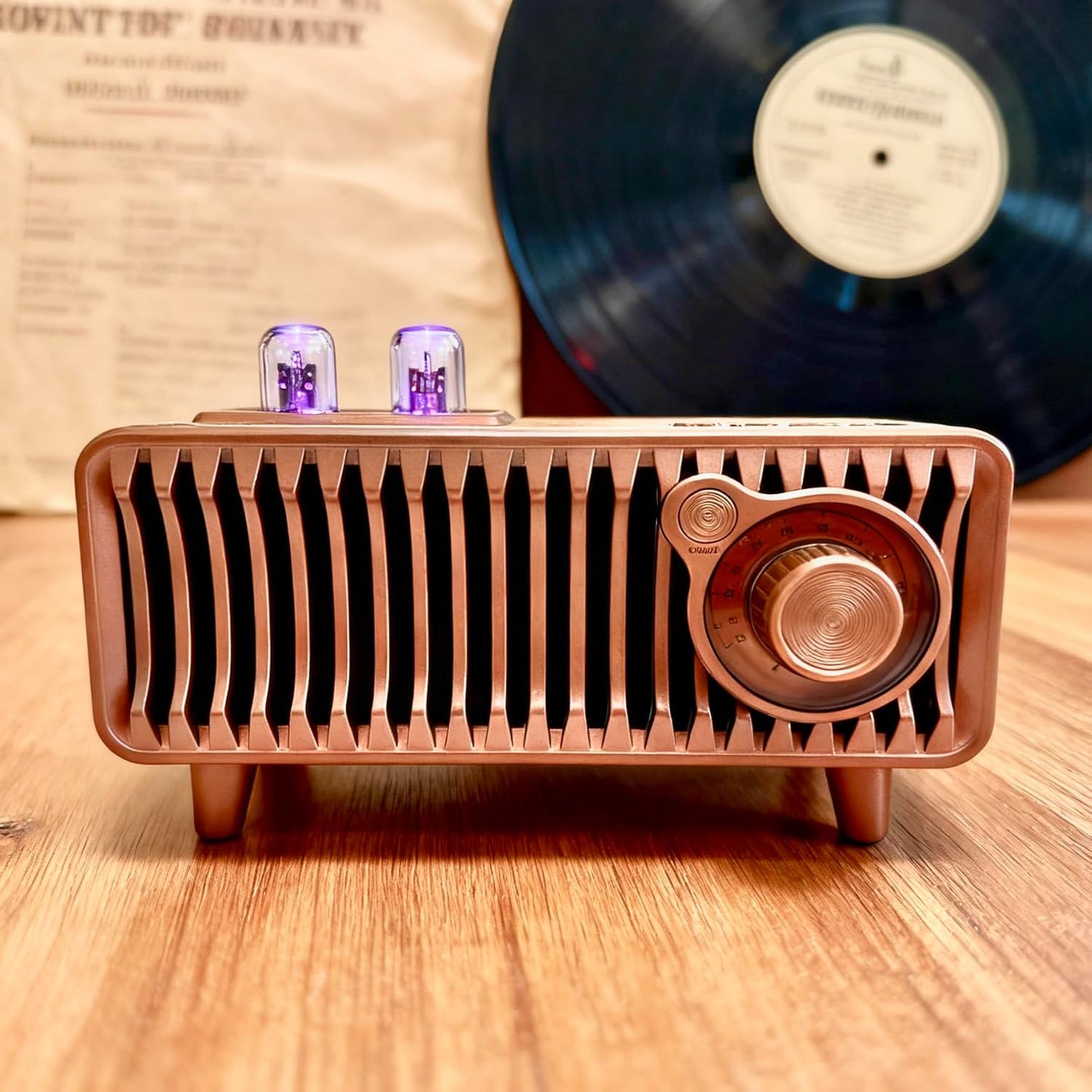 YIONGTAF AUX/USB/TF/MP3 Retro Portable Rechargeable FM Radio Bluetooth Speaker with Dual Speaker Stereo, Player, TWS