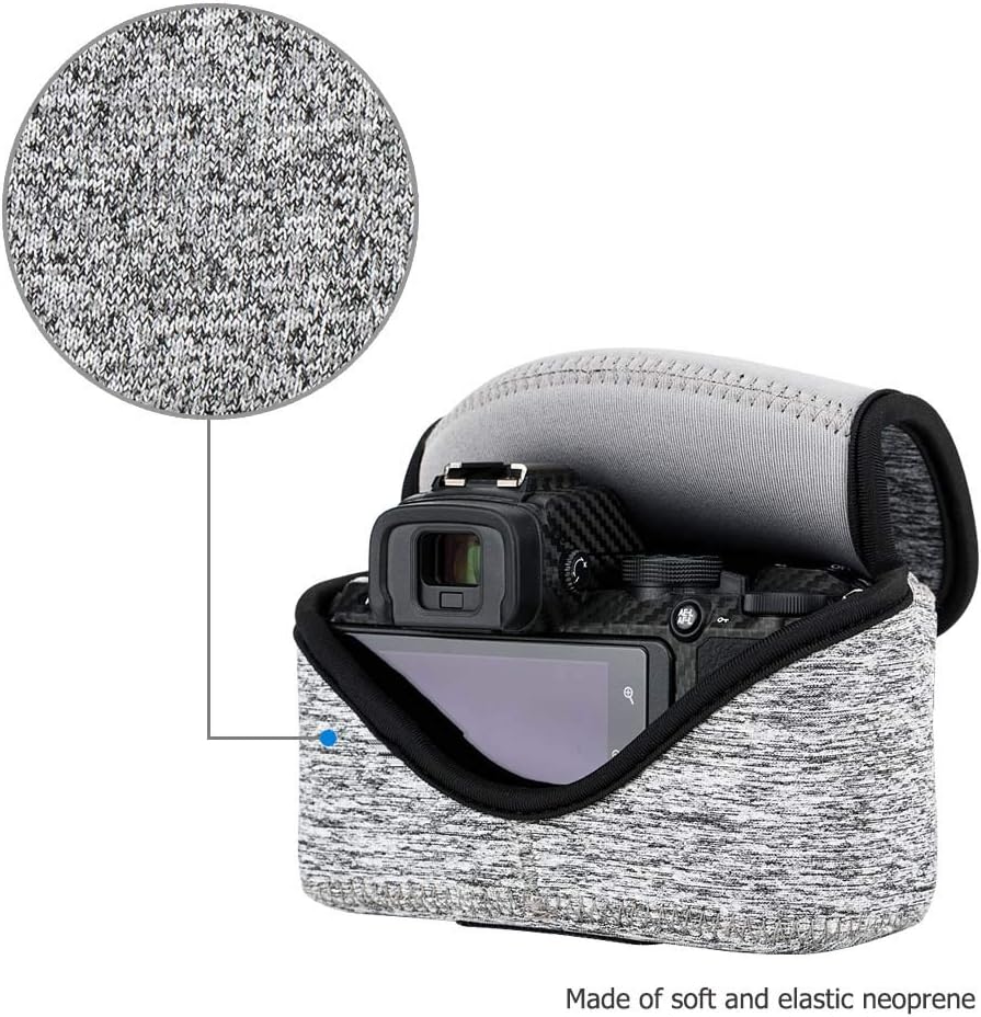 ZV-E10 16-50mm X-T50 XC15-45mm Z50+16-50mm KIWIFOTOS Neoprene Compact Camera Sleeve for Sony II +E PZ lens Fuji + lens