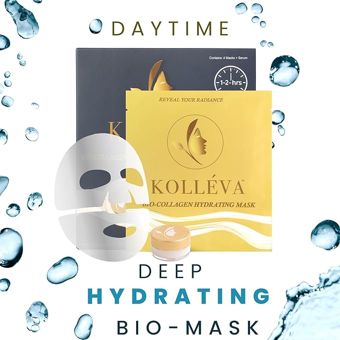 Kolléva Collagen Hydrogel Masks ?“Instant 2-Hour Glow | 4 Clinical Level Masks | U.S. Skincare Innovation