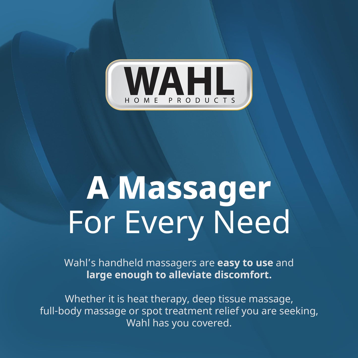 Wahl Deep Tissue Corded Long Handle Percussion Massager, Handheld Therapy with Variable Intensity to Relieve Pain in the Back, Neck, Shoulders, Muscles, & Legs, FSA Eligible, Model 4290-300