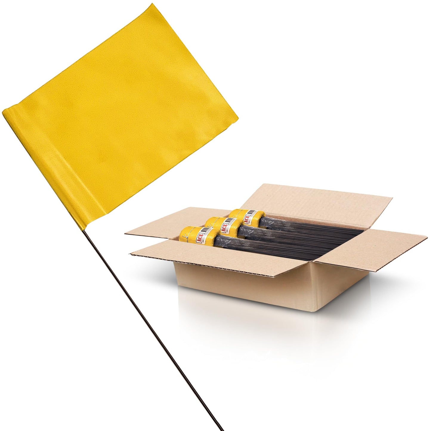 Yellow Marking Flags 1000 Pack - 4x5x30 Inch Yellow Flags for Yard - Markers For Lawn, Irrigation, Landscaping, Survey & Sprinkler Head Marking