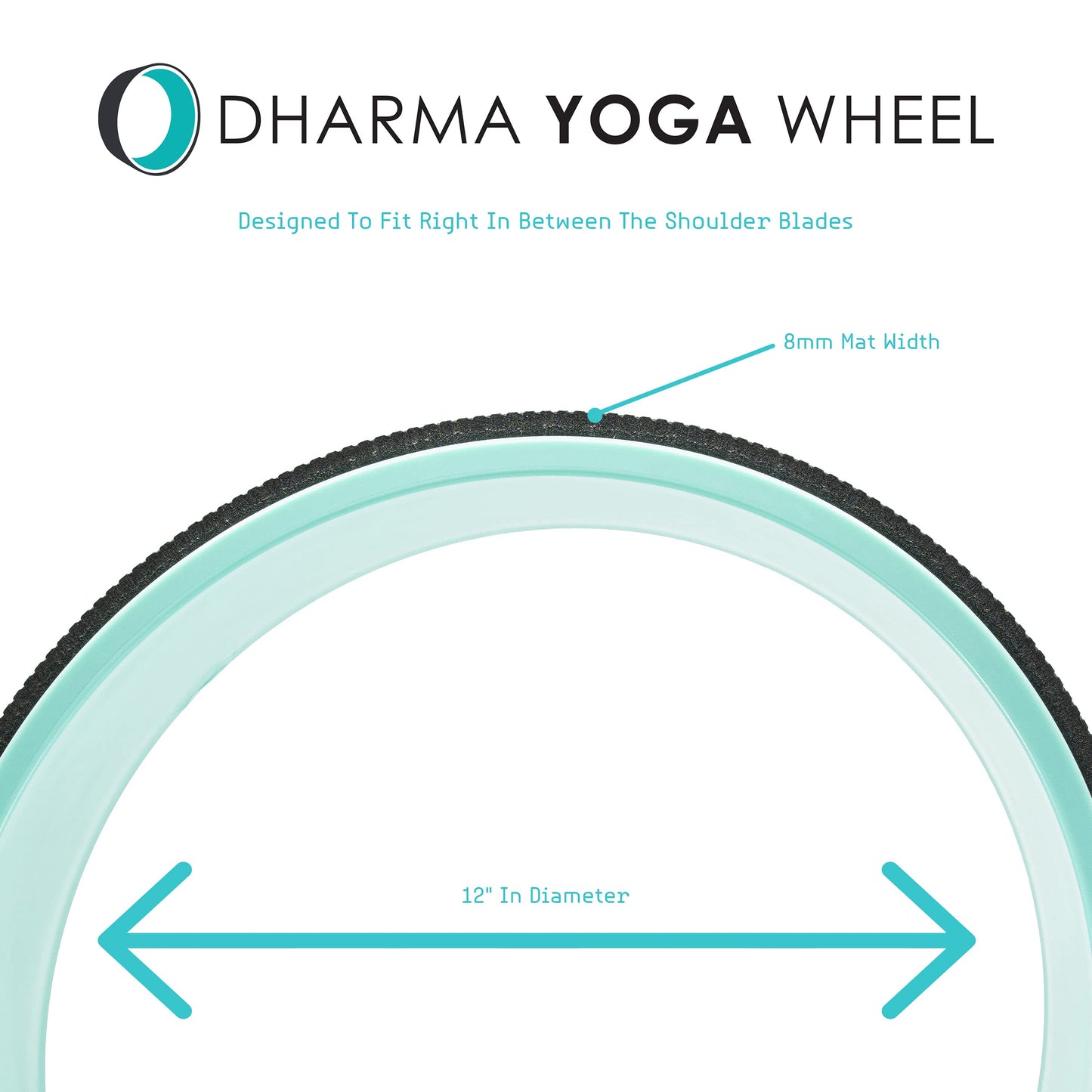 Dharma Yoga Wheel Basic - Spine Roller and Back Ring, Stretches Ligaments, Muscles with Foam Padding for Deeper Poses | Yogic Stretching and Alignment with Circle Design