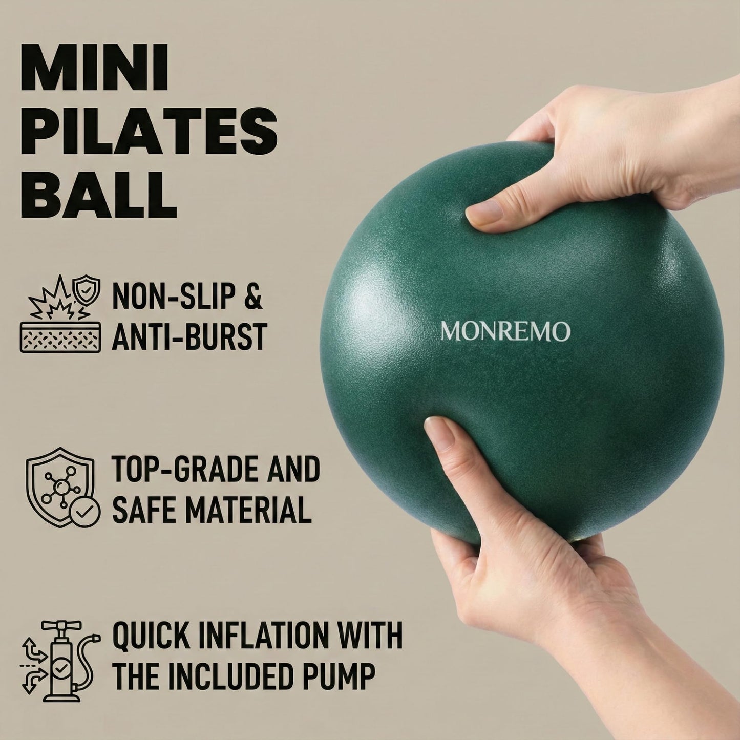 MONREMO Pilates Home Workout Kit – 7pc Pilates Set for Women with Toning Ring (Magic Circle), Mini Ball & Resistance Bands. Full Mat Pilates Equipment for Yoga, Core & Stretching at Home