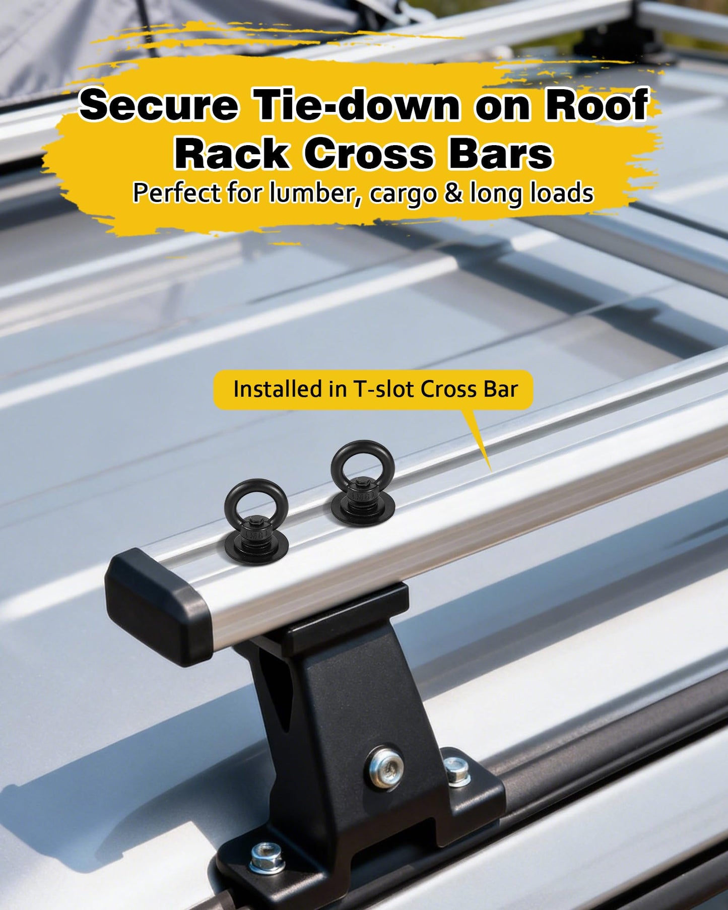 T Track Mount Tie Down Anchor for Roof Rack, M8 Heavy Duty Ring Shaped Eye Bolt, Stainless Steel T Bolt Eye Nut Tie Down Rings for Holding Bungee Cord, Ropes, Hooks