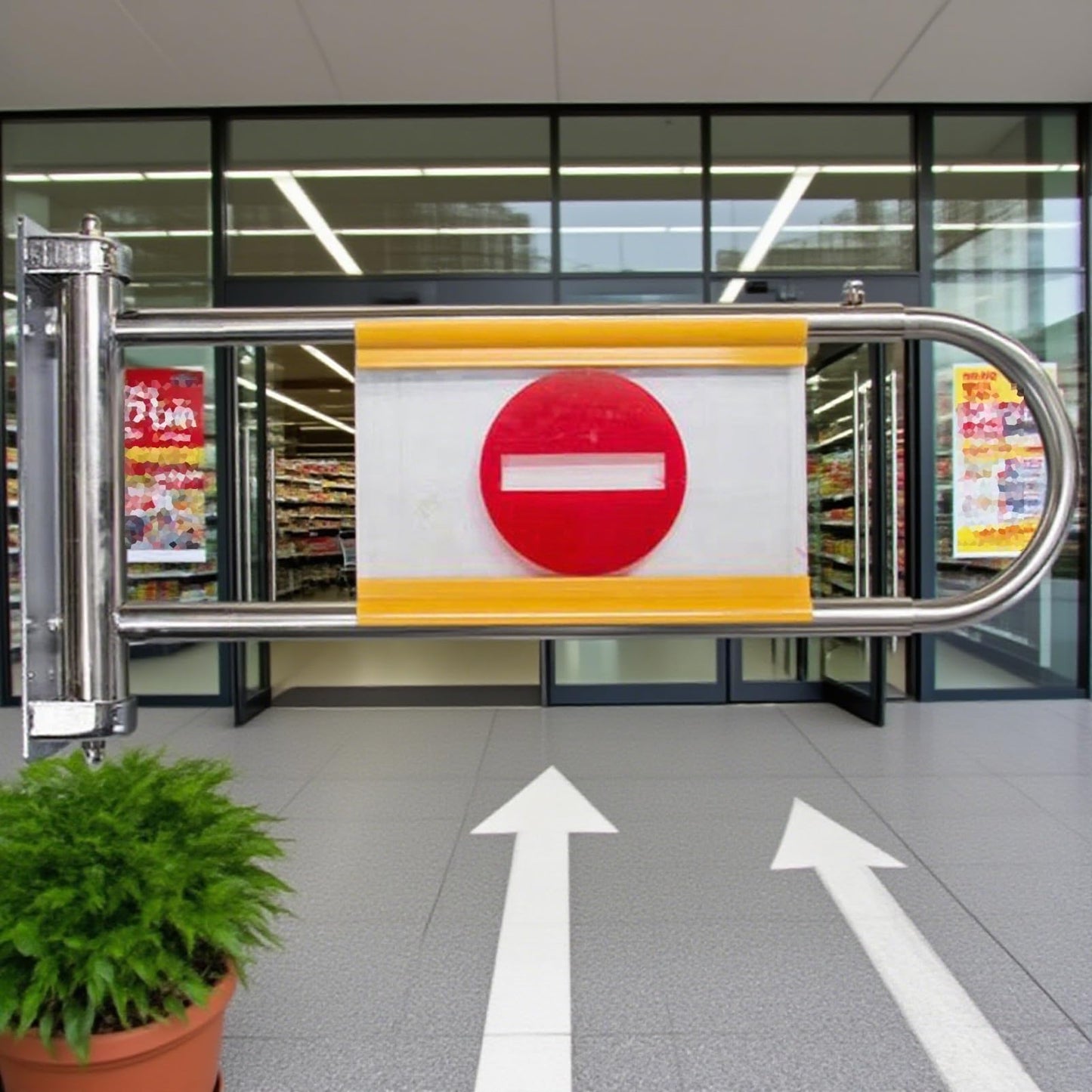 WXPWAMZ Metal Swing Safety Gate for Supermarket - Spring-Loaded One-Way Import/Export Entrance Automatic Closing Pedestrian Access Door Cashier Counter (Silver 55-80CM)