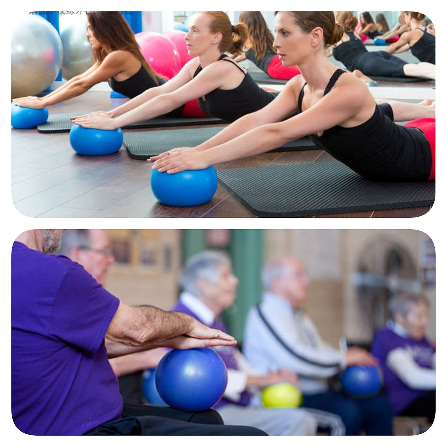 BATDIYOW 2 PCS Exercise Balls Kit with Hand Pump Mini Small Yoga Ball 8 inch for Yoga Pilates Body Balance