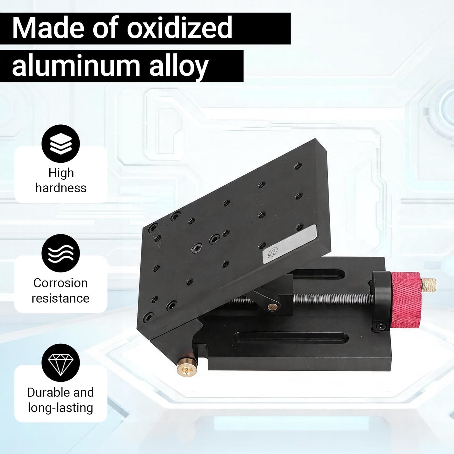 Culnflun 1 Pc Machinery Adjustment Platform, Adjustable Aluminum Alloy Punch Platform Precision Angle Tilt for Production Machinery Testing Equipment 5.9 x 4.4 x 2.2in