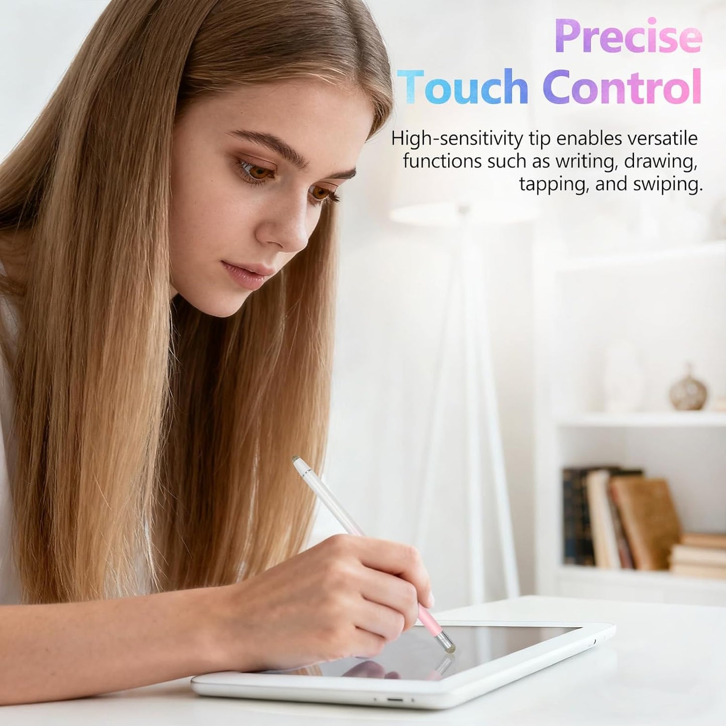 Brvlsoc 2-Pack High-Sensitivity Stylus Pens for Touchscreens Precision Dual-Tip Pens for iPad, iPhone, Android