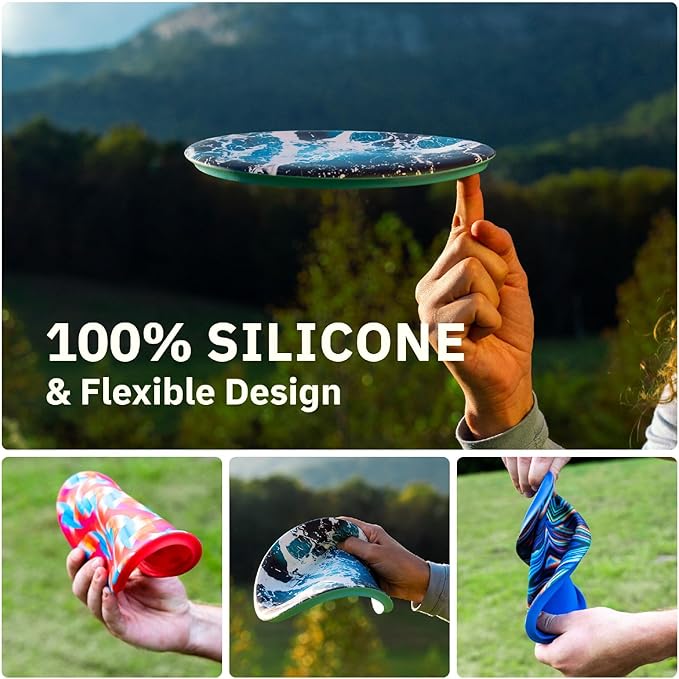 Waboba Wingman Pro - Foldable Silicone Flying Disc - Fly Straight and Far - Perfect for Kids and Adults – Green Gem