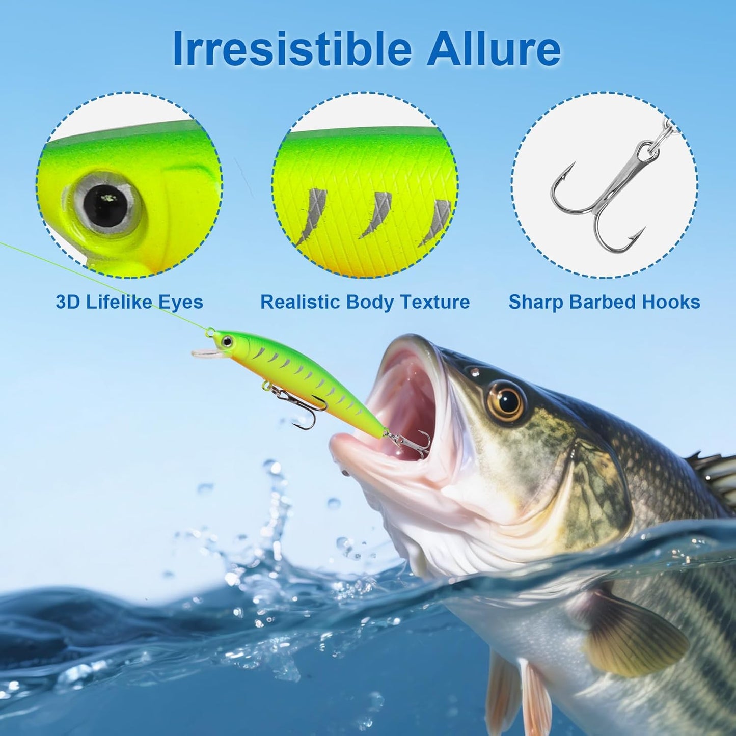 Skiennix Fishing Advent Calendar 2026 - 24 Days of Premium Fishing Lures for Anglers | Xmas Gift Set