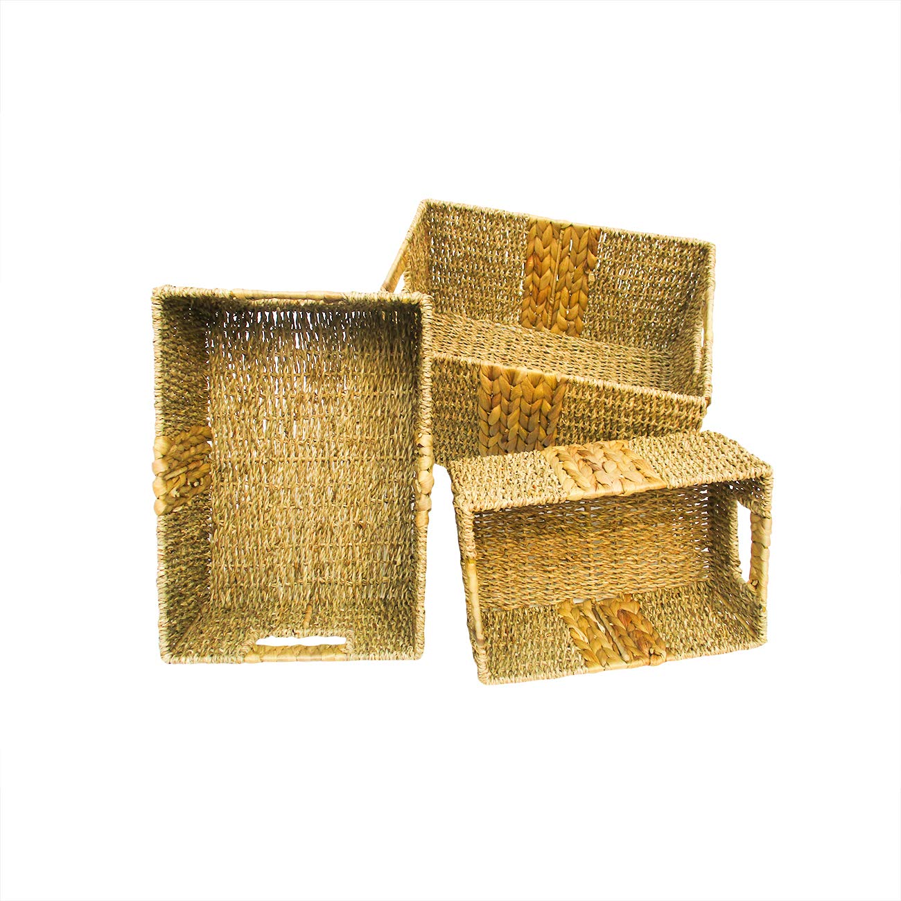Rectangle Storage Organization Bathroom Basket Set by Trademark Innovations (Set of 3)