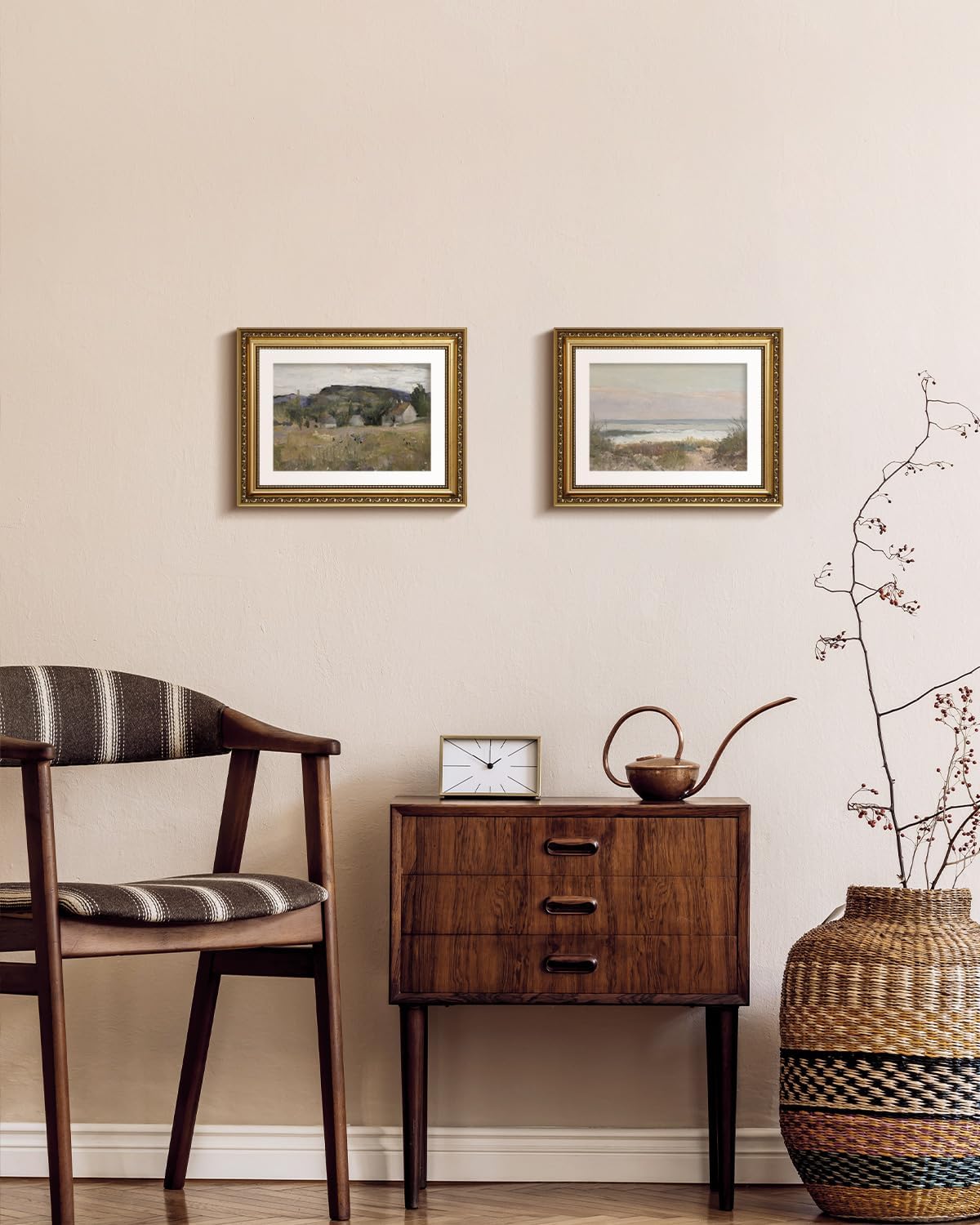 VIYYIEA Gold Framed Canvas Print - Classical Coastal Scenery Wall Art for Home Decor | 11x14in