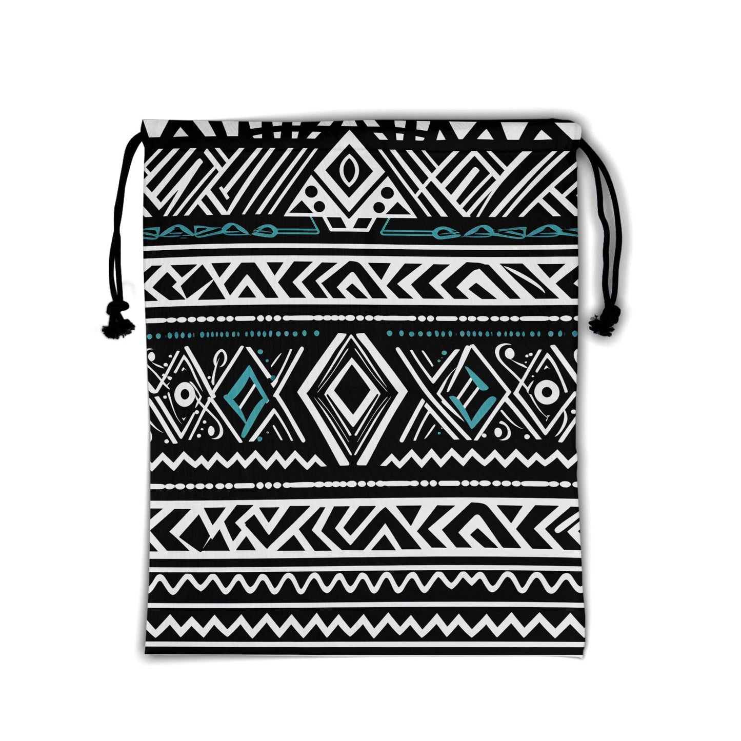 Nerxy Tribal Gymnastics Grip Bag - White Black Grip Bags for Gymnastics Mini Gym Bag Ethnic Drawstring Storage Pouch Adjustable