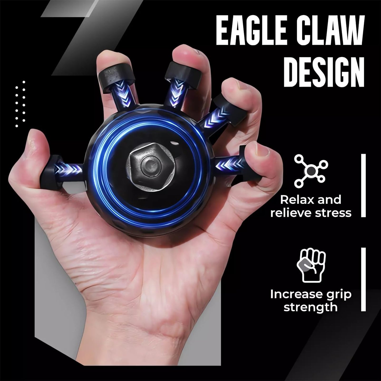 Glitzgrip Arm Builder 2025 New Hand Forearm Ball Strengthener and Finger Grip Exerciser Balls Wrist Strengthening Guitar Finger Gripper Strength Trainer Hand Squeezer Stretcher Extender Workout (Black-1PC)