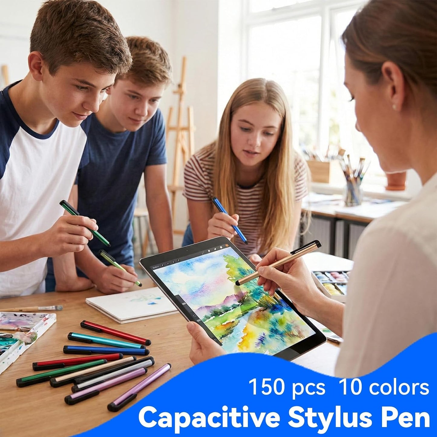 AOZUO 150 10 Pcs Stylus Pens for Touch Screens Universal Capacitive Stylus Digital Pen Compatible with Touch Screens