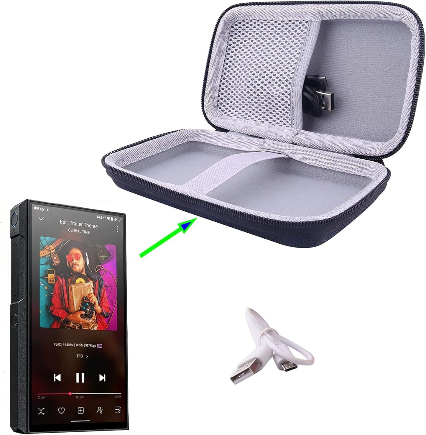 M11Plus/FiiO M11S/FiiO M11/FiiO M5 MP3/MP4 WERJIA Hard Carrying Case Compatible with FiiO Music Player (CASE ONLY)