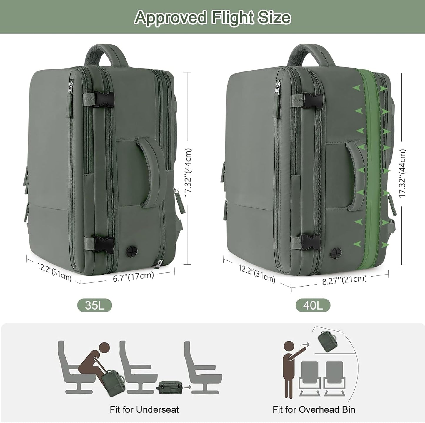 Backpack 17 Inch Backpack Sinaliy Large Expandable Travel for Men and Women, Laptop, Waterproof, Casual, College