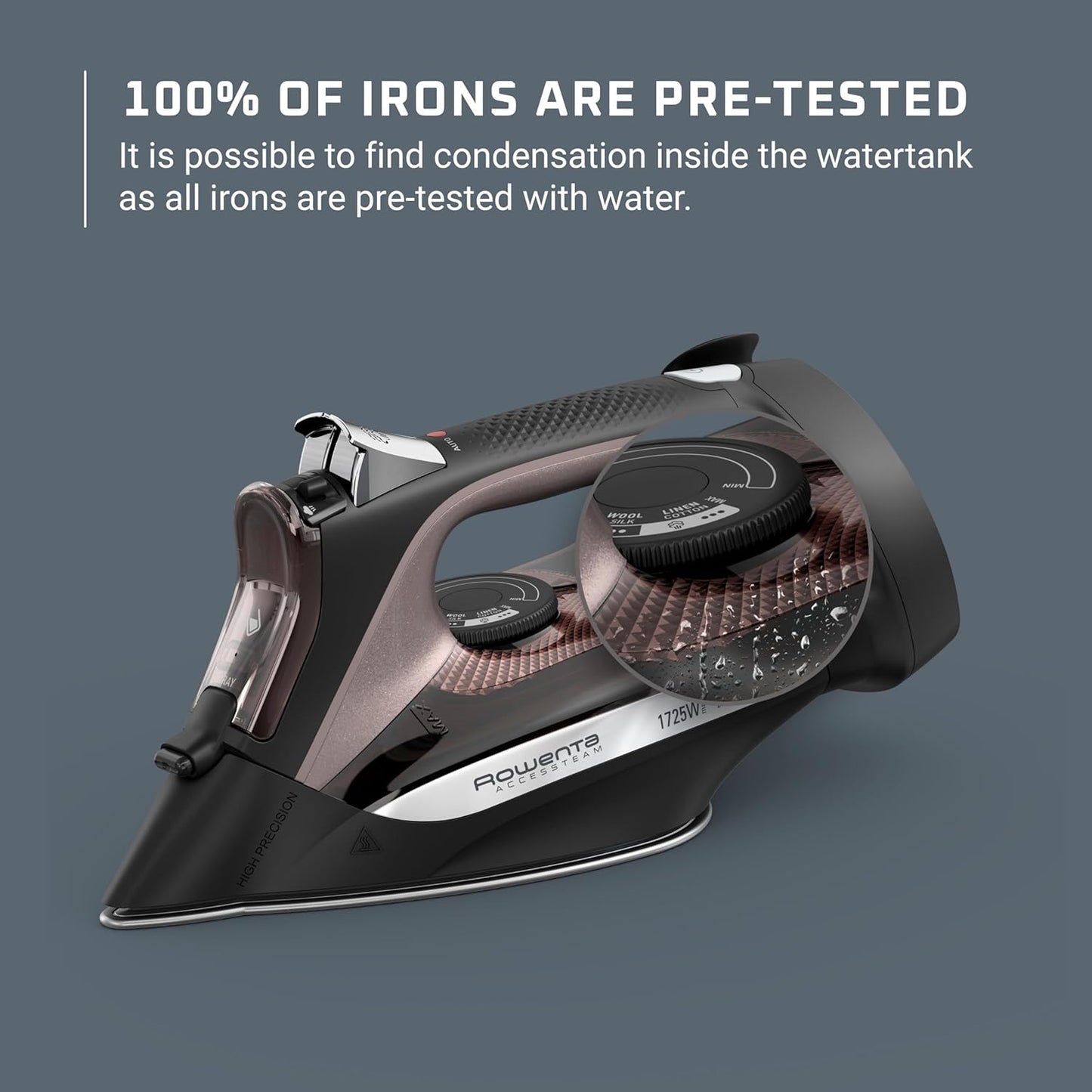 Rowenta AccessSteam Iron - Cord Reel Design with Anti-Drip Protection | DW2459U1