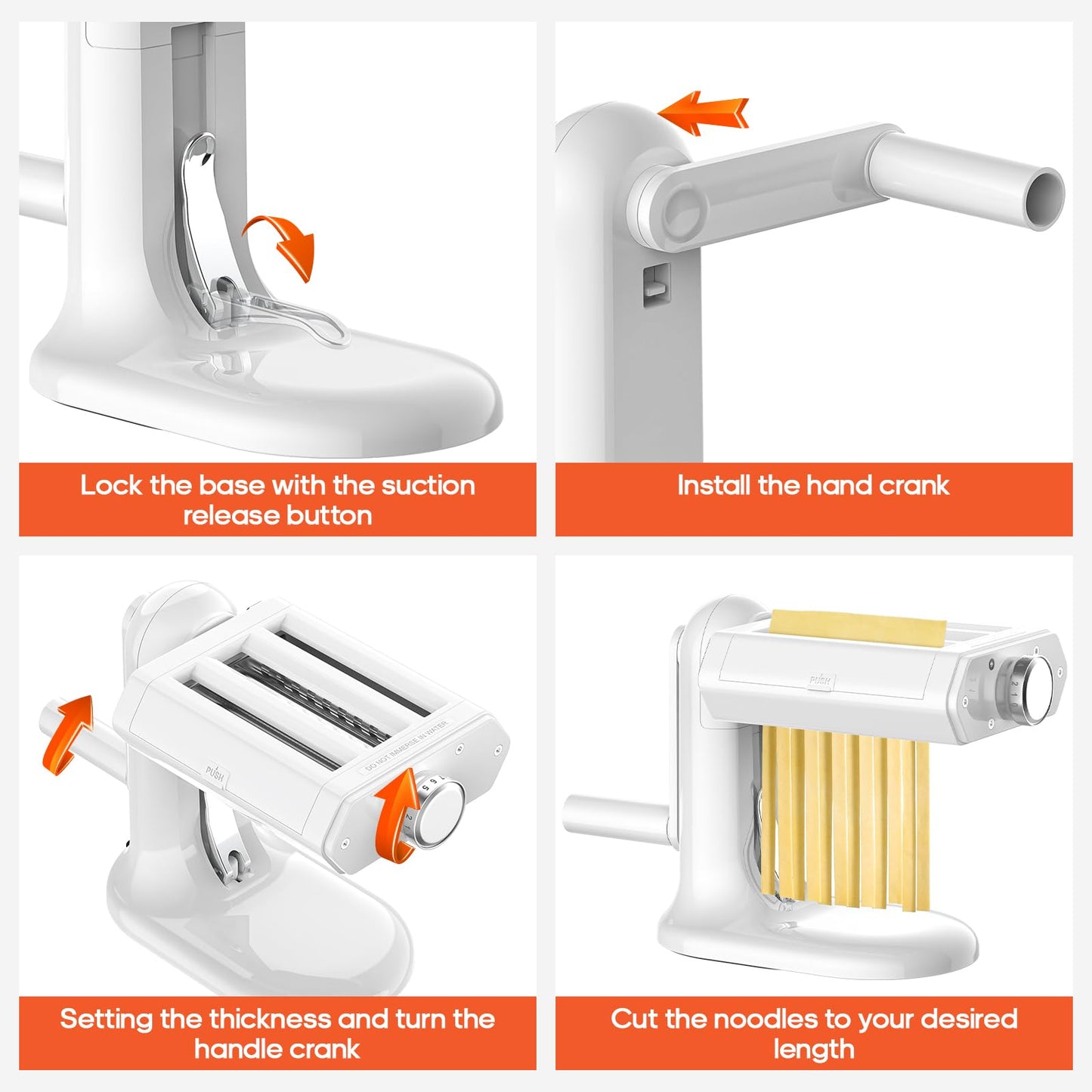 Cofun Manual Pasta Maker - 3-in-1 Noodles Machine with 7 Adjustable Thickness Settings, Pasta Sheet Roller, Fettuccine & Spaghetti Cutter