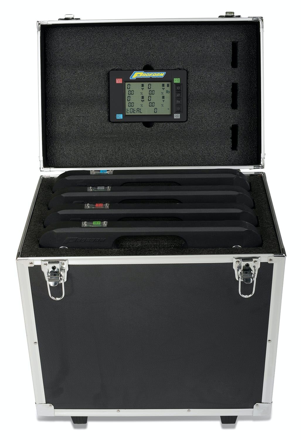 ProForm Vehicle Scale, Slim, Electric, 15 in Square, 1750 Capacity Pad, Wireless, Case/Controller/Pads, Kit (TCI67644)