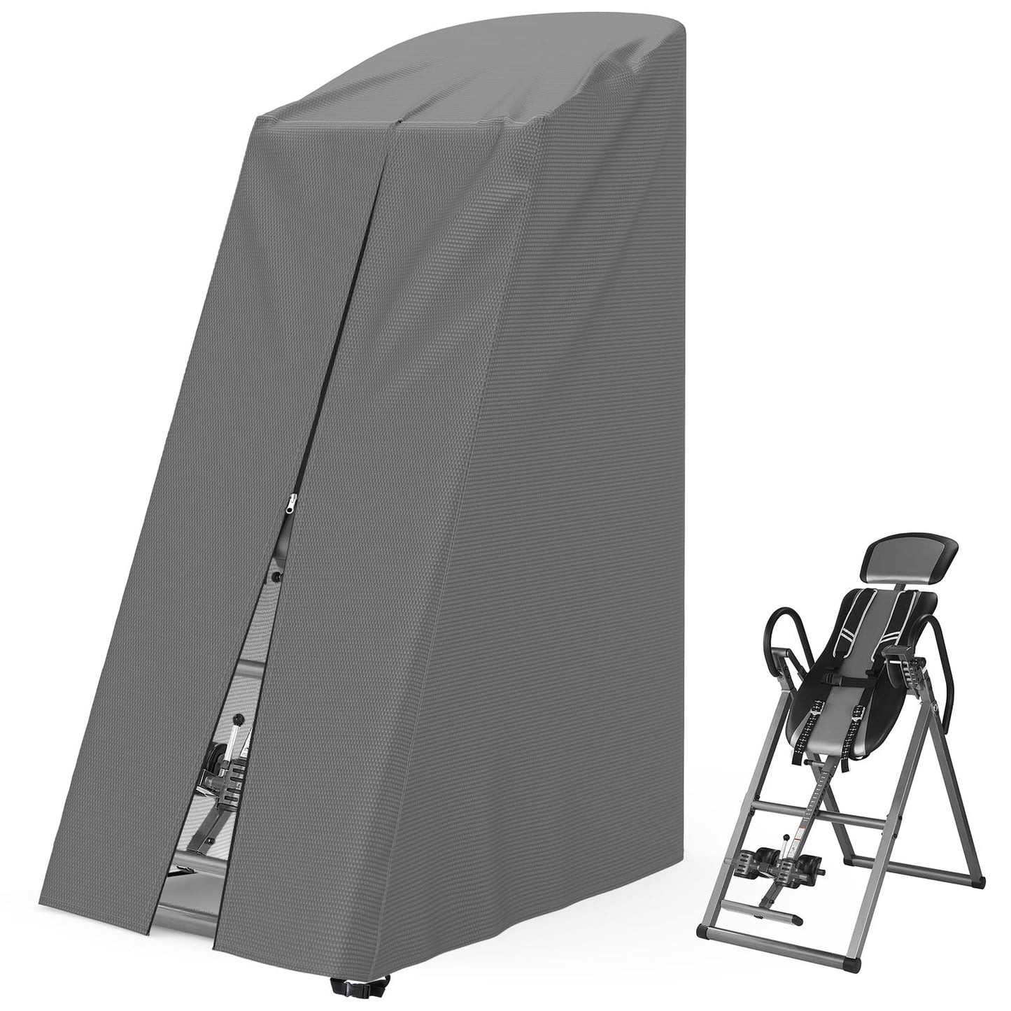 AKEfit Inversion Table Cover - Dustproof and Waterproof Inversion Equipment Protection Covers with Zipper,Fit Most Inverter Table-Indoor or Outdoor,28.3''L x 47''W x 63''H-Gray