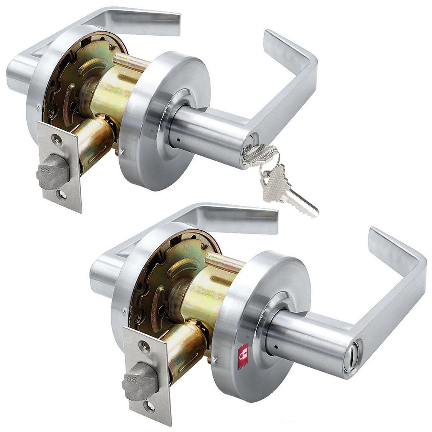 HISAFE Commercial Keyed Entry Door Handle & Commercial Privacy Door Handle