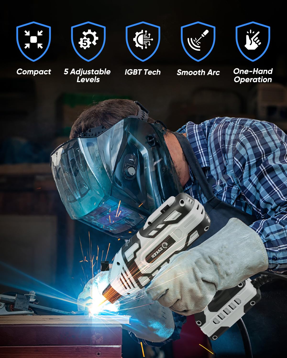 Saker Portable Electric Welding Machine-Saker E6013 Welding Rod 3/32'' 5LB Carbon Steel Stick Welding Electrodes