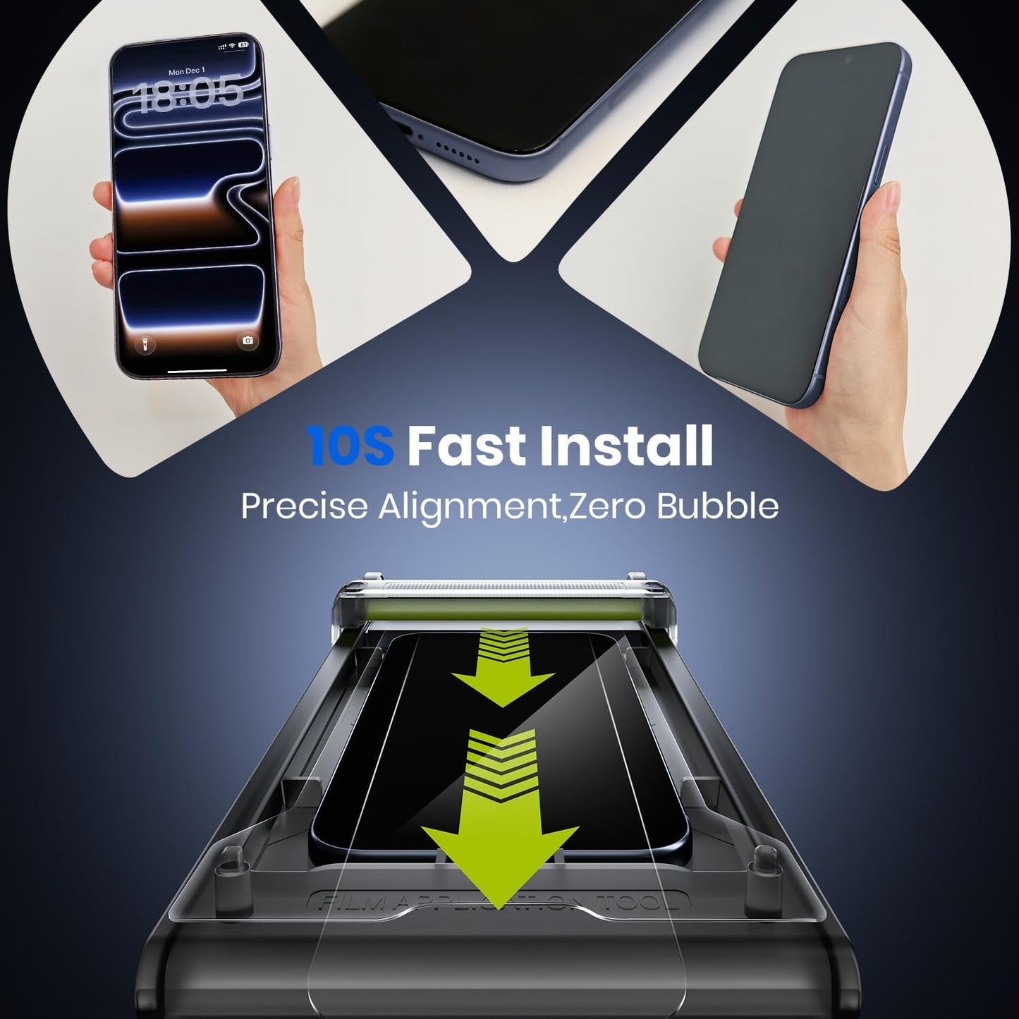 17 24 WSKEN Privacy Screen Protector for iPhone Pro - Full Coverage Tempered Glass, Anti Spy Private Screen, Auto