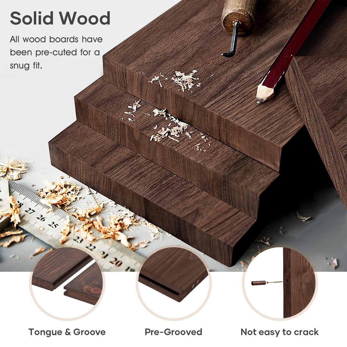 ROYMELO 36x96 inch Sliding Barn Wood Door Slab with 6.6ft Hardware Kit and Handle, Coffee, K Shape, Simple DIY Assembly
