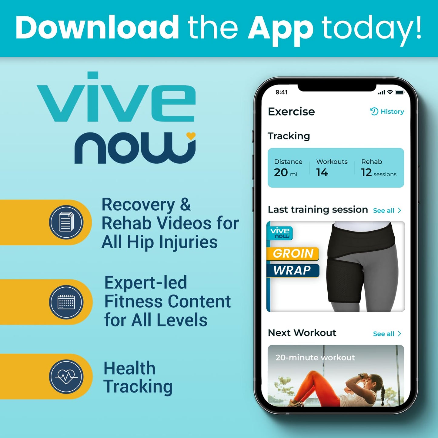 Vive Hip and Groin Brace - Sciatica Brace - Bursitis Hip Pain Relief for Women and Men - Hip Flexor Compression Wrap Support - Thigh, Hamstring Recovery for Joints, Nerve Pulled Muscles and Arthritis