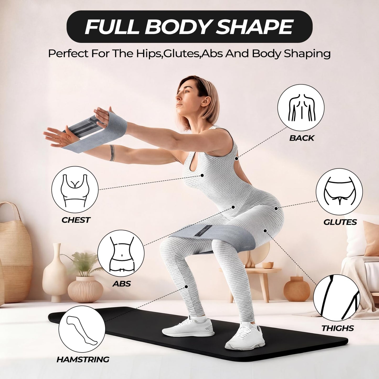 Seenelling 18 Pcs Pilates Ring and Ball Set with Resistance Bands Home Workout Pilates Equipment 11.8 Inch Magic Circle with Padded Handles, Mini Ball for Strength, Toning, Flexibility (Grey)