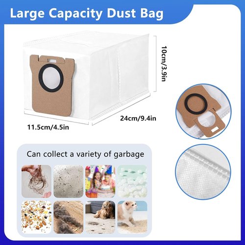 25Pcs Accessories Kit for Xiaomi X20+ / X20 Plus / X10+ / X10 Plus Robot Vacuum, 2 Main Brush,4 Filter,4 Side Brushes,8 Mop Pads,6 Dust bags,1Cleaning Tool Replacement Parts Attachments