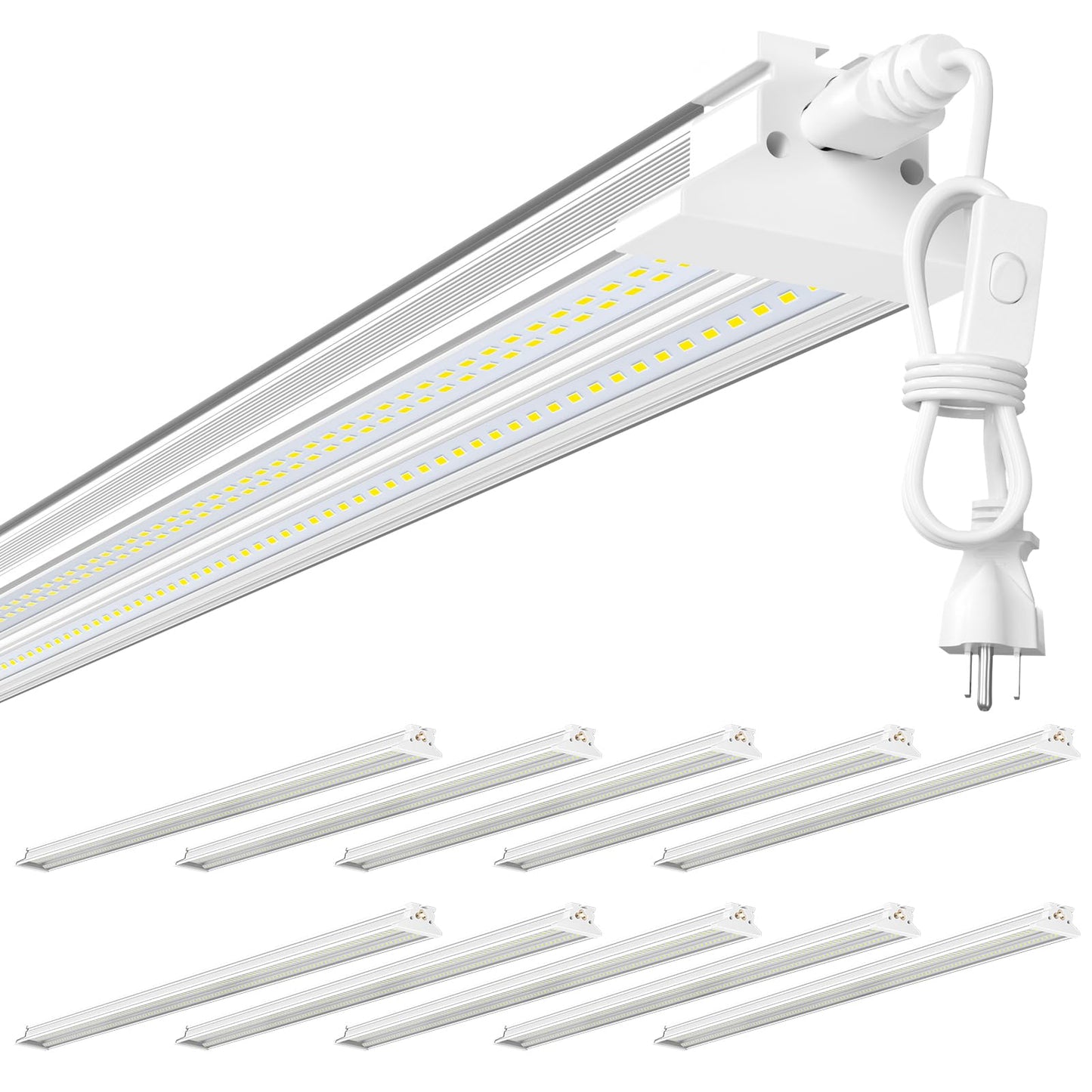 ELEKICO Super Bright New Upgrade Hanging | Surface Mount 8' 120w 5000k 20000lm 8ft Led Shop Light, Linkable Ceiling Lighting Garage Lights | Led Shop Lights 8ft for Garage Workshop Shop Warehouse