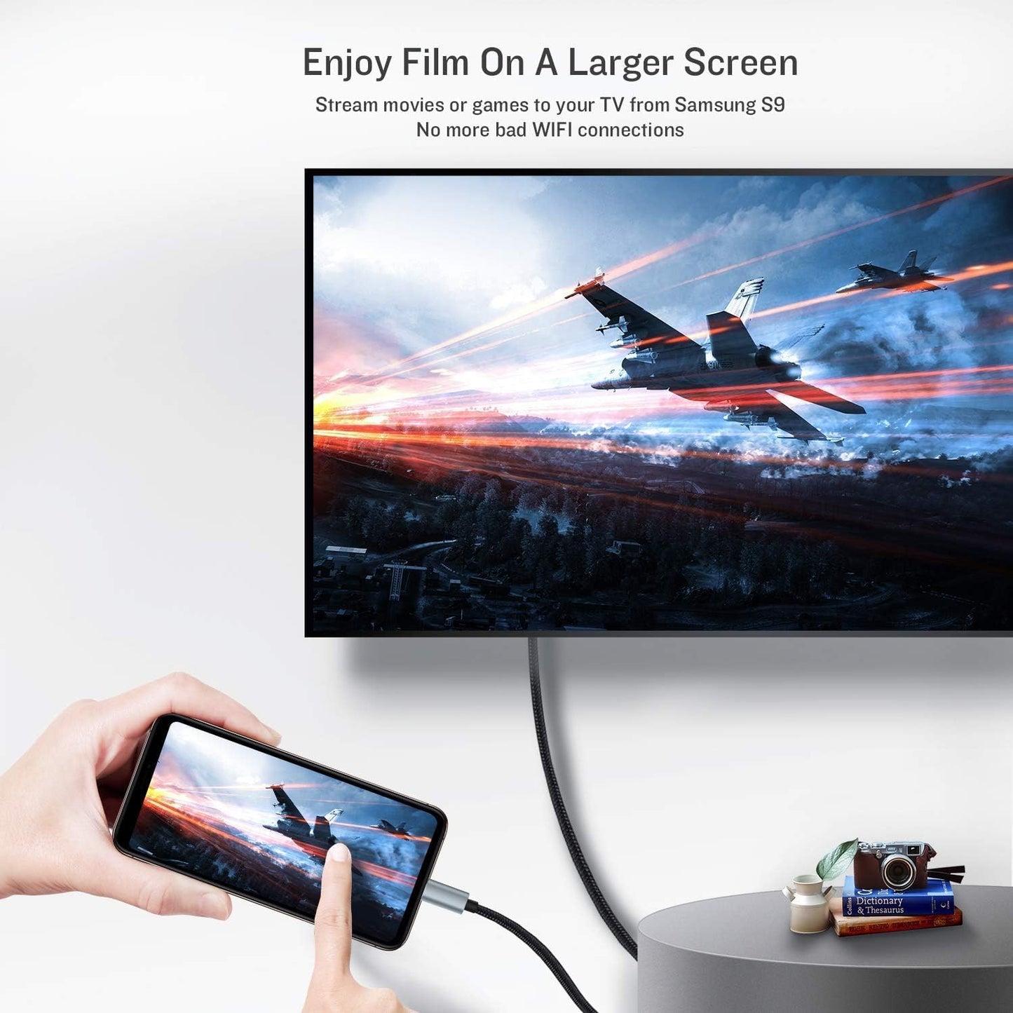 17 16 15 6.6FT, 1080P USB-C to HDMI Adapter Cable for iPhone / / HD, YouTube to TV Output Compatibility, Projector