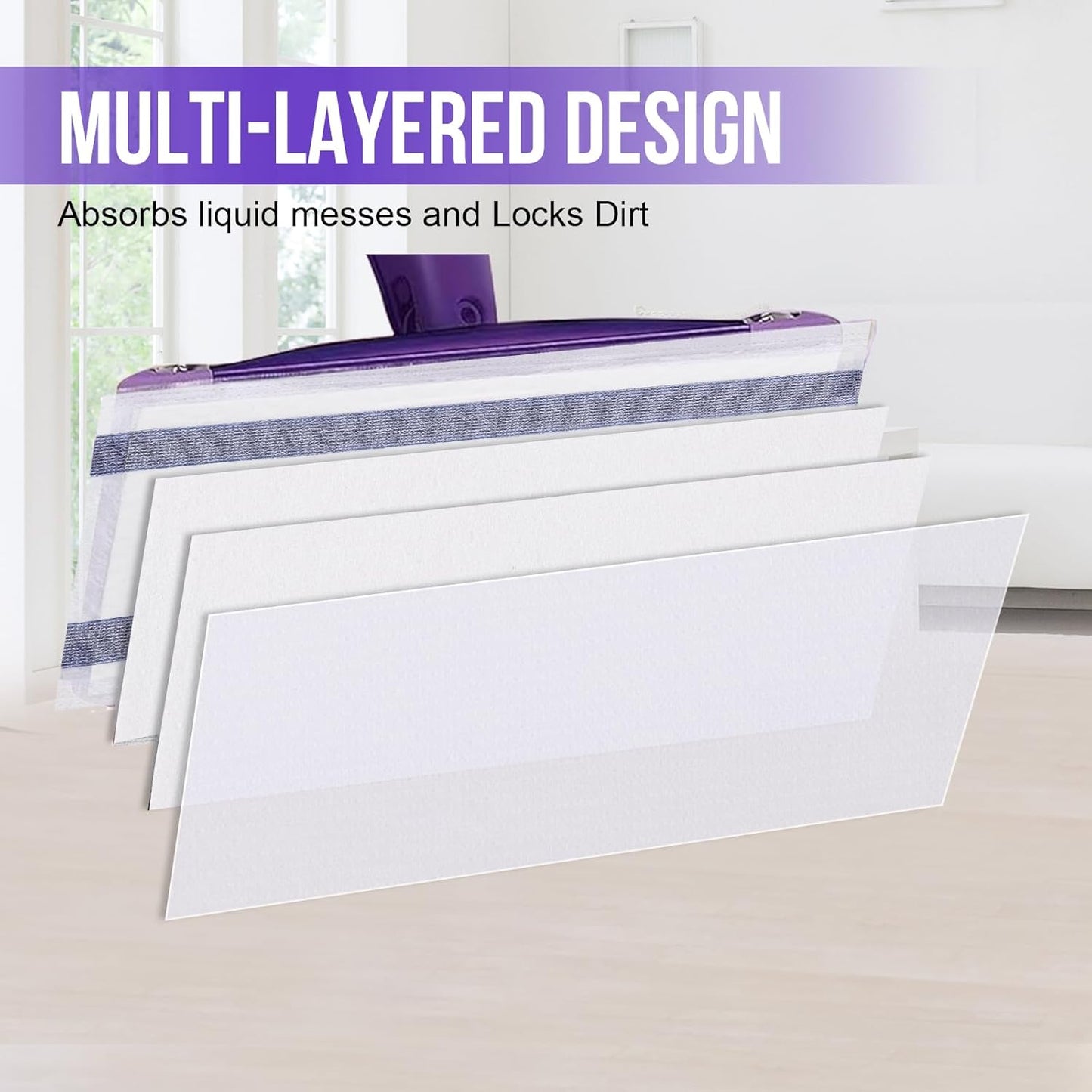 Skiennix Mopping Pad Refill - Disposable Multi-Surface Wet Jet Mop Pads for Hardwood Floors | 120 Count