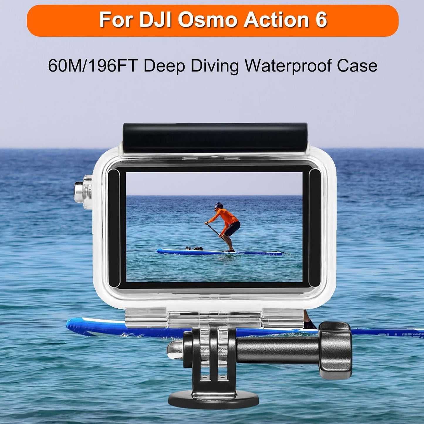 BO&DQQ 6 196FT/60M Underwater Waterproof Case Compatible with DJI Osmo Action Camera, Dive Diving Housing Cover Shell