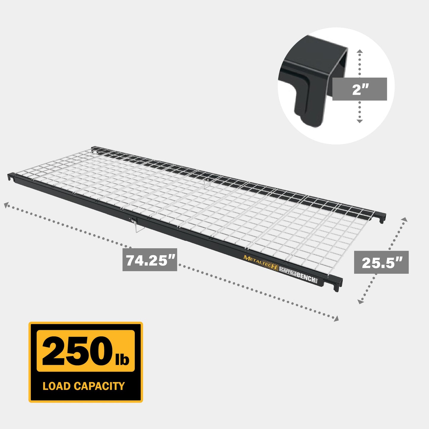 Metaltech Storage Shelf for Interior Scaffolding, Heavy Duty 200 lb Capacity, Metal Shelves for Storage, Shelf Organizers, Scaffolding Accessories, Storage Racks and Shelving