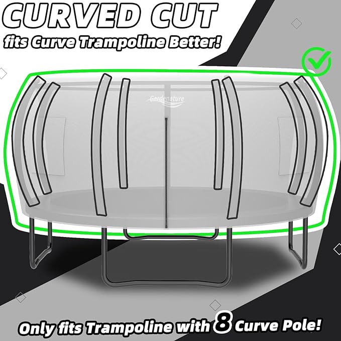 Gardenature 10FT/12FT/14FT Trampoline Tent(Tent Only), Fit Round Trampolines, Shade Cover with LED Light, Outdoor Trampolien Accessories, Anti-Tear