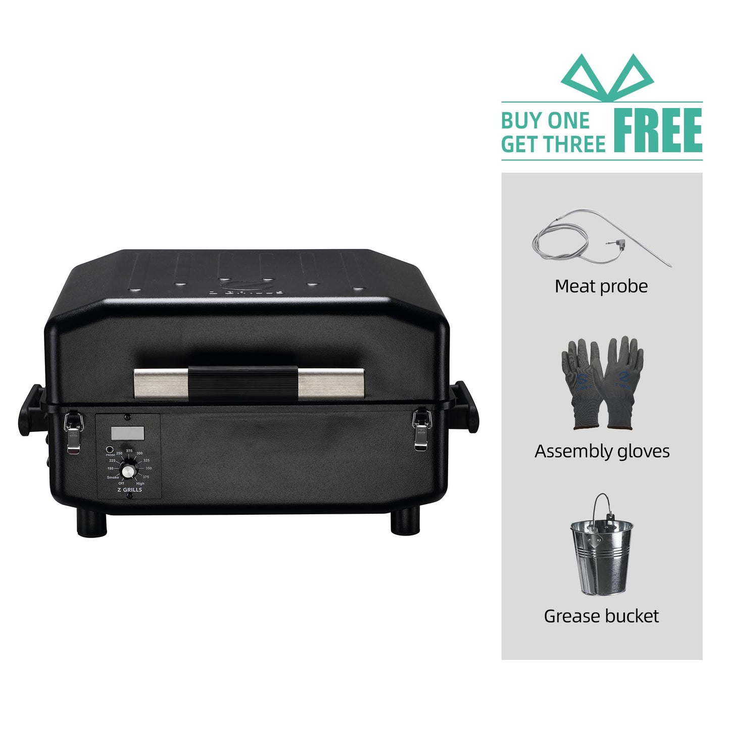 Z GRILLS 2026 200A Table Top Wood Pellet Grill, Pellet Smoker with PID V3.0 Controller, Meat Probes, 202 sq.in Cooking Area, Fit for RVs, Road Trips & Apartments