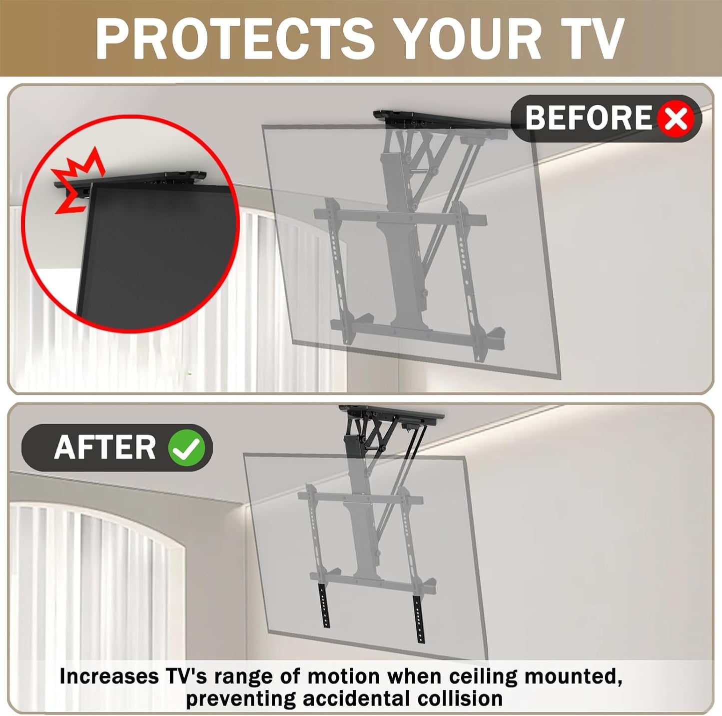woiron 2 Vertical VESA Extender Plate Bracket Kit, TV Mount Extension Bracket Designed for Low VESA Pattern TVs