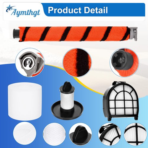 Aymthgt LZ600 Filter Replacement for Shark LZ601 LZ602 LZ602C APEX UpLight Lift-Away DuoClean Vacuum Cleaner, 2 HEPA Filters + 2 Pre-Motor Filters + 4 Foam Filters + 1 Brush Roll # XFFLZ600 & XHFFC600