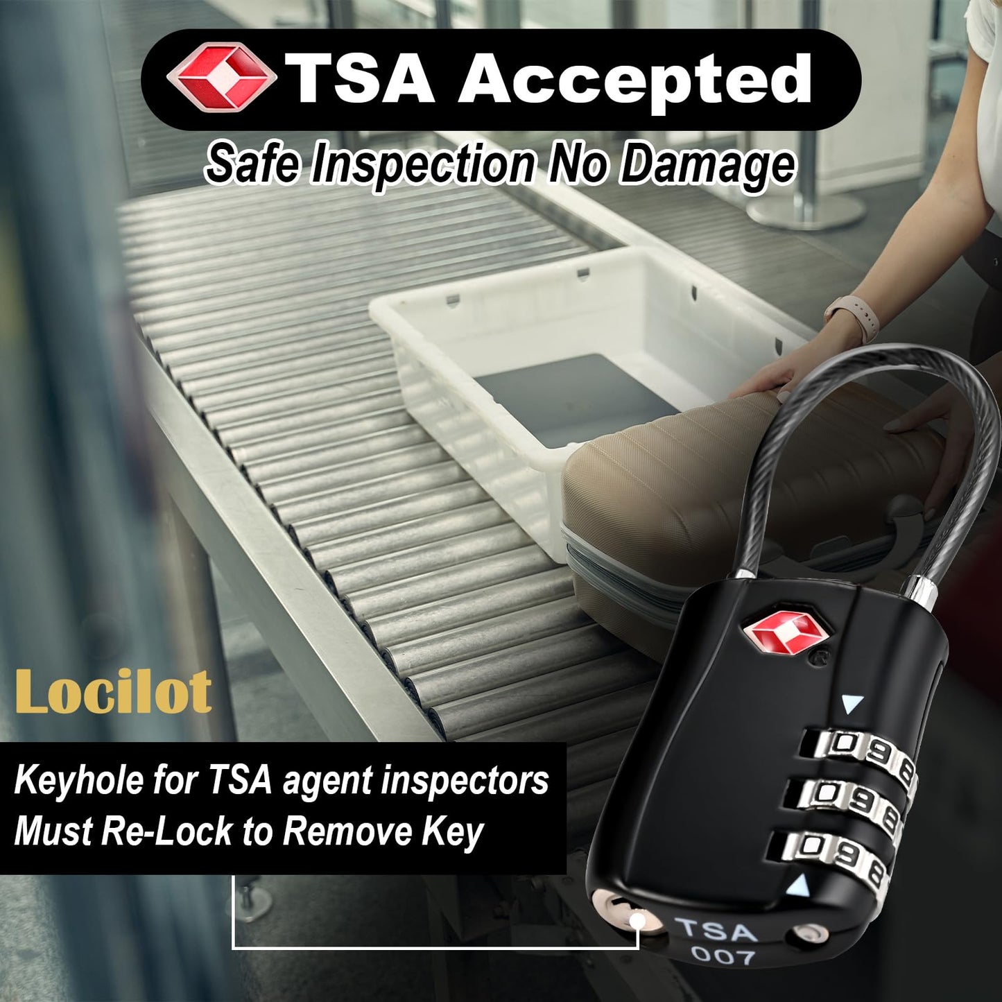 Locilot 5pcs TSA Approved Luggage Locks with 10pcs Zipper Locks, Zinc Alloy Combination Locker Suitcase Lock, TSA Locks for Luggage, Combination Lock for Locker Backpack (TSA007)
